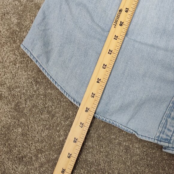 J. Crew Women's Shirt Size L Blue White Stars Cotton Patchwork Western Cowgirl - Picture 10 of 11